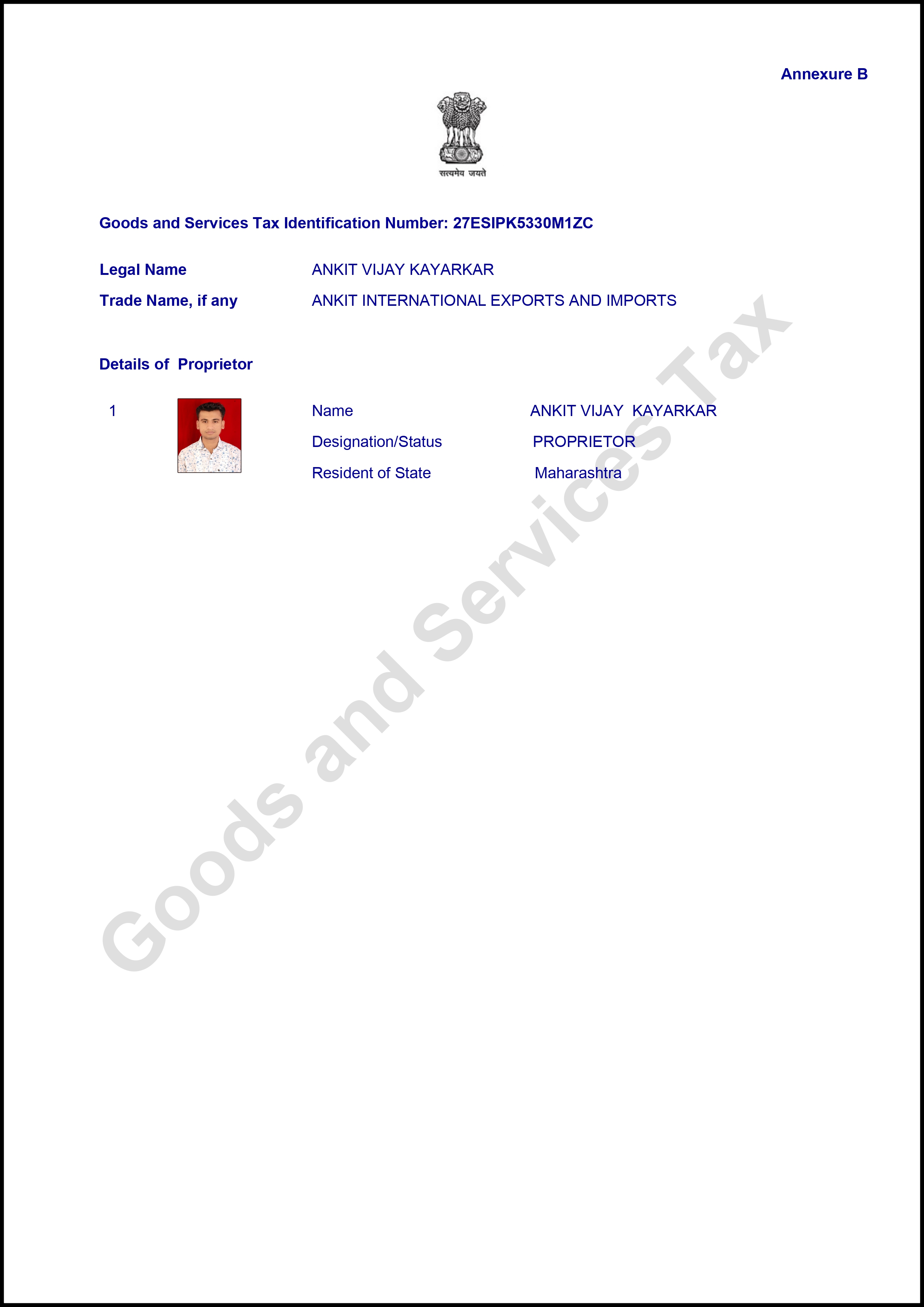 GST Certificate Page 3